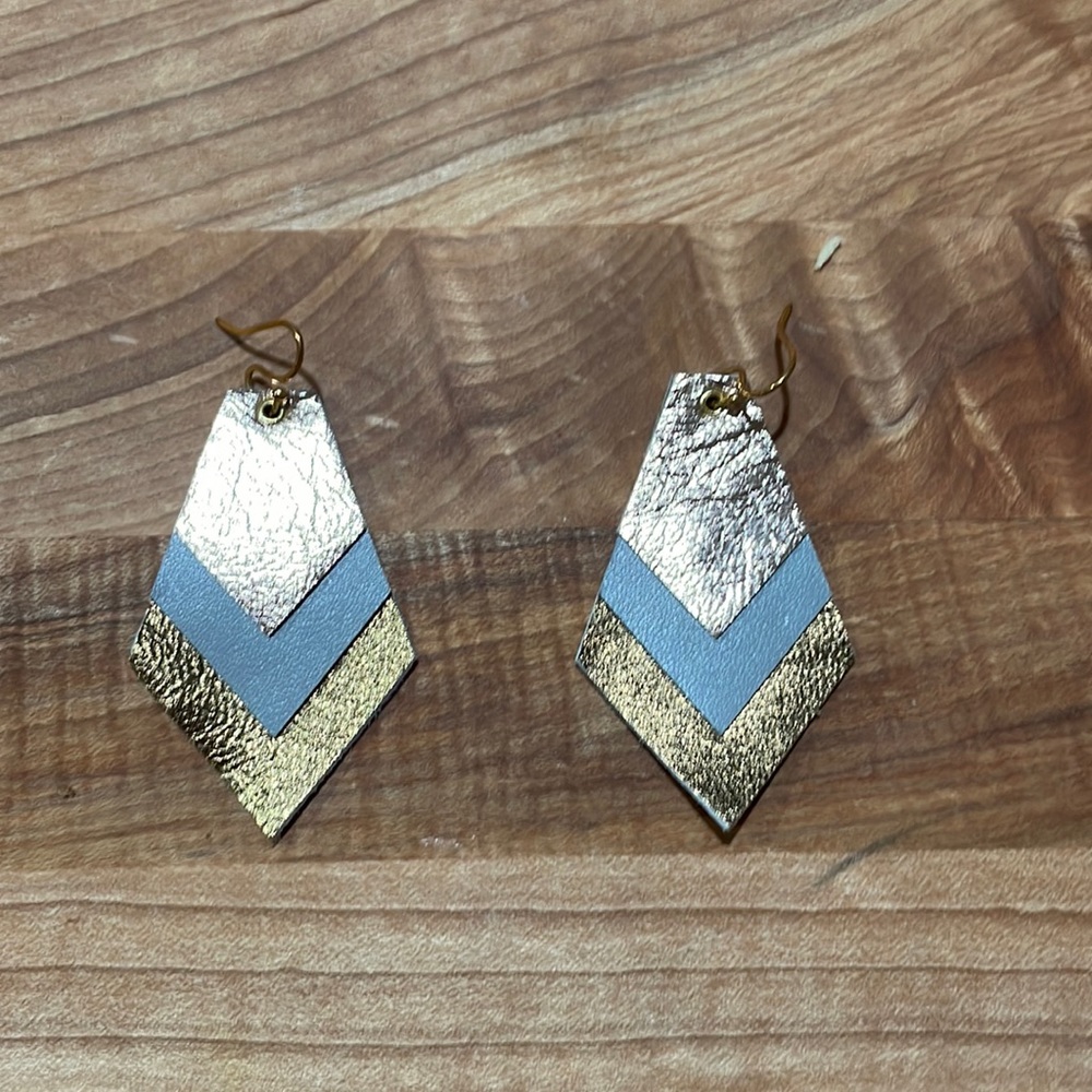Hand made leather earring bought in Telluride CO